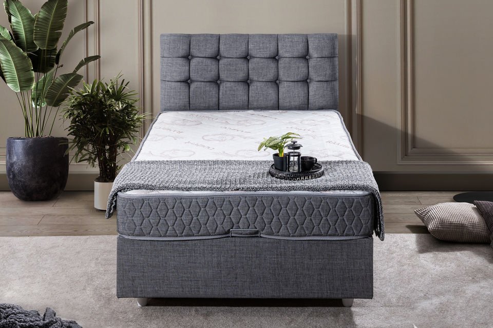 Venedik Baza Başlık Comfort Yatak Seti 90 x 200 - Gri