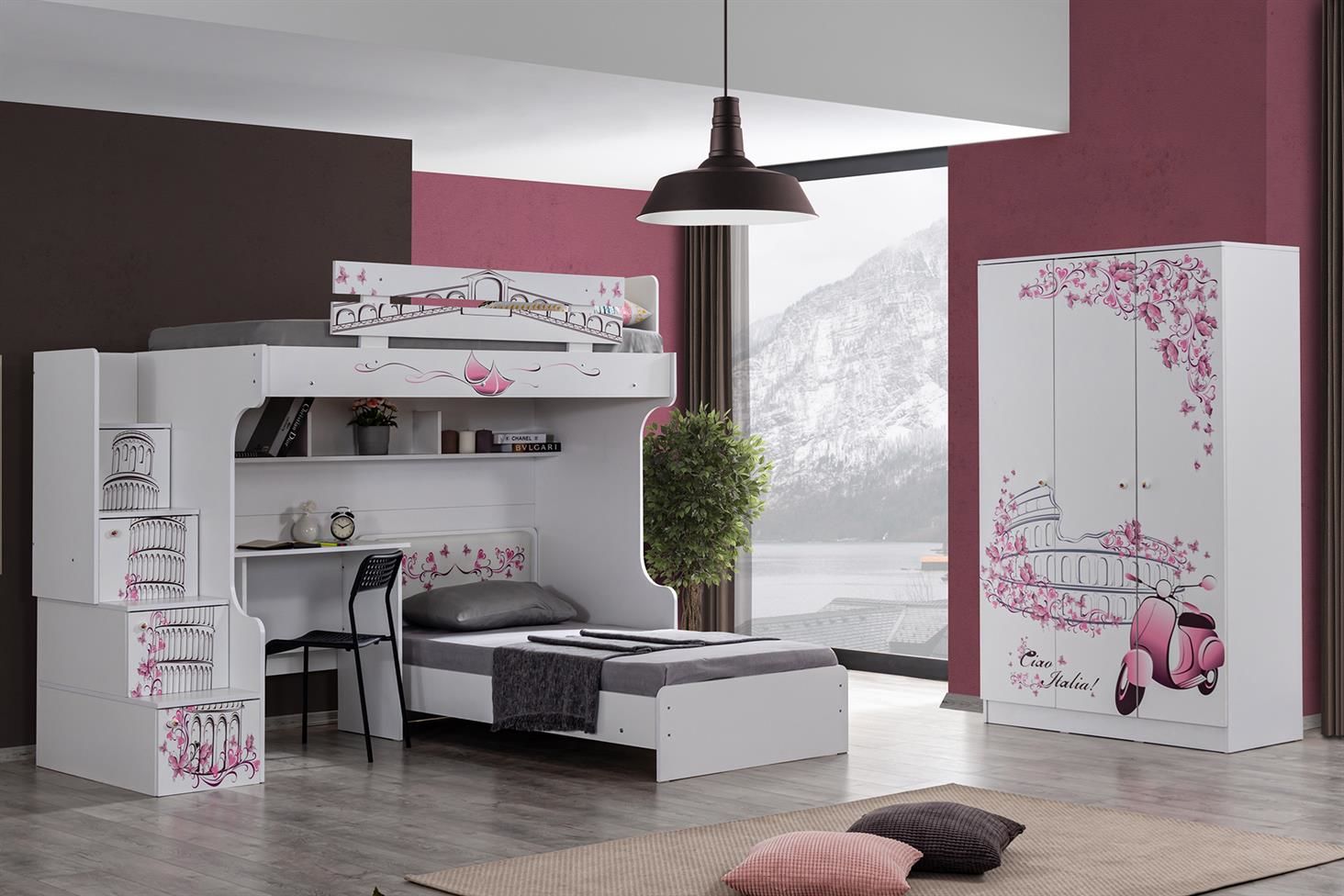 Pisa Ranza Karyola Masa 3 Kapaklı Dolap