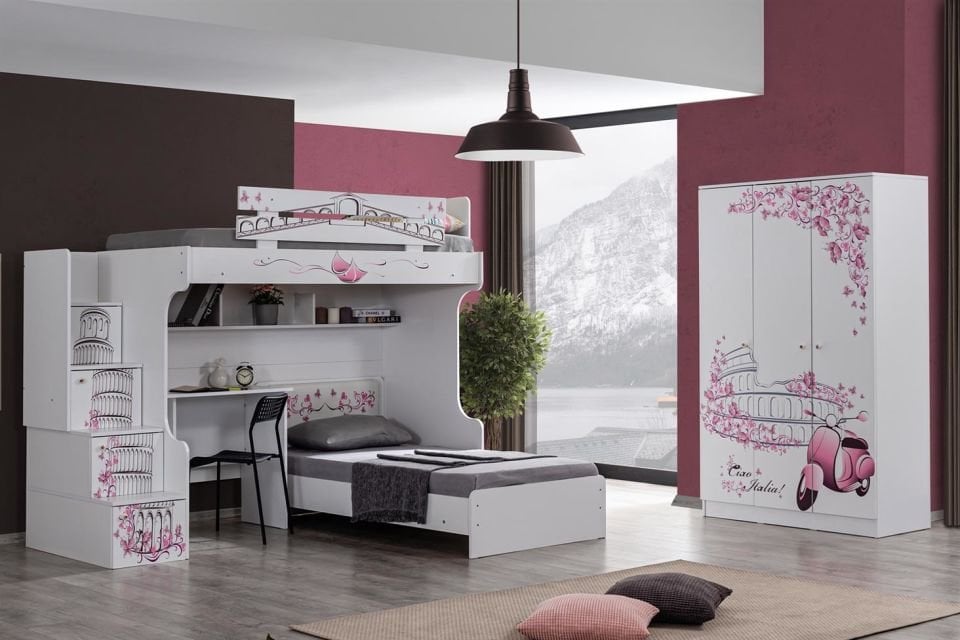 Pisa Ranza Karyola Masa 3 Kapaklı Dolap