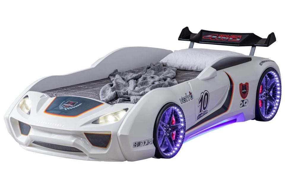 Vento Cooper Rüzgarlıklı Arabalı Yatak Full Ledli Beyaz