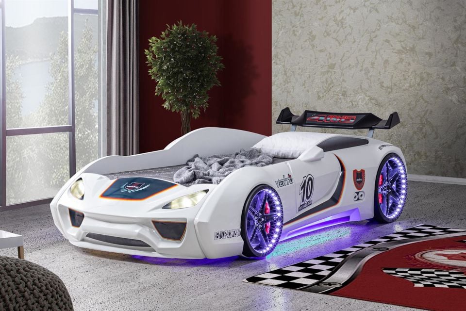 Vento Cooper Rüzgarlıklı Arabalı Yatak Full Ledli Beyaz