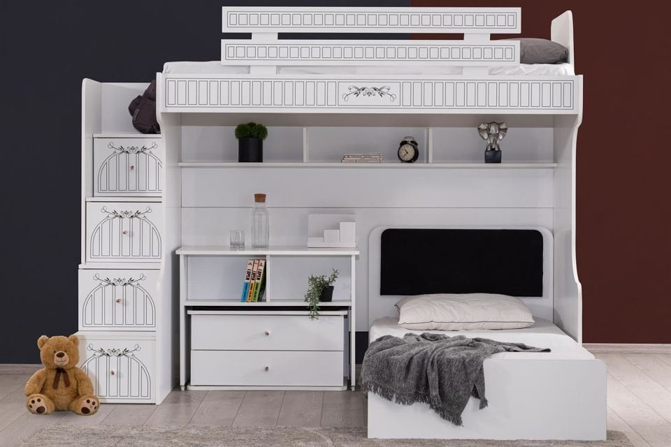 Londra Ranza Karyola Masa 3 Kapaklı Dolap