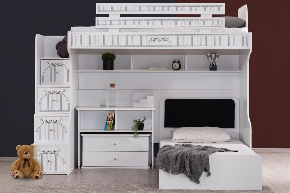 Londra Ranza Karyola Masa 3 Kapaklı Dolap