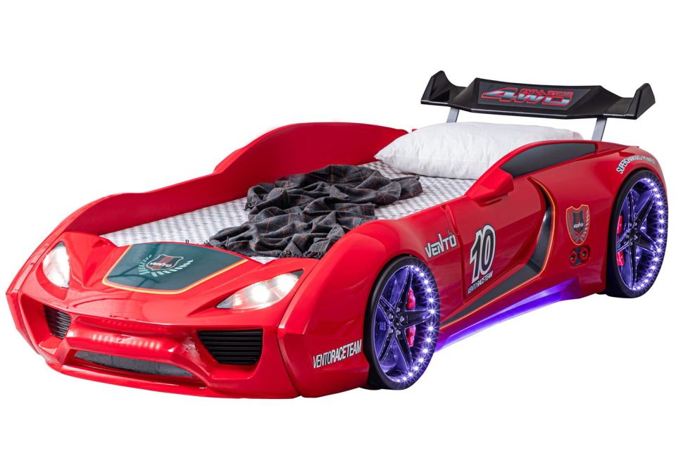 Vento Cooper Rüzgarlıklı Arabalı Yatak Full Ledli Kırmızı
