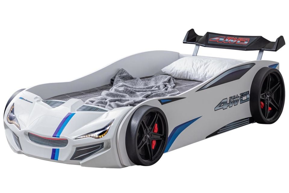 Merso Rüzgarlıklı Arabalı Yatak - Beyaz