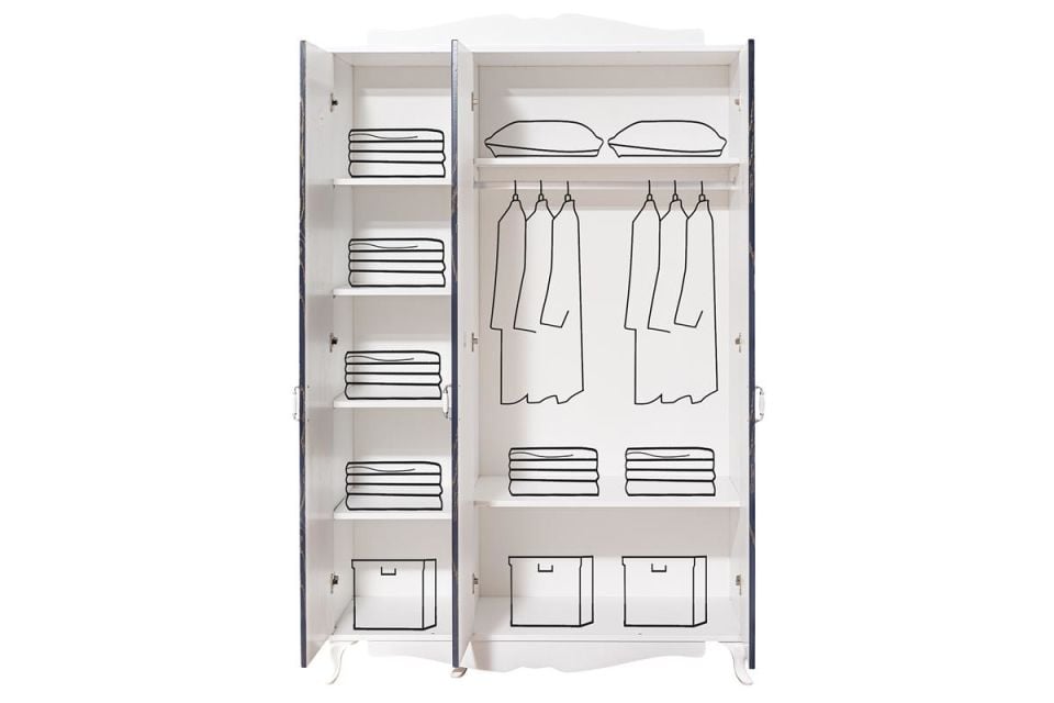 Su Ranza Karyola Çalışma Masası 3 Kapaklı Dolap