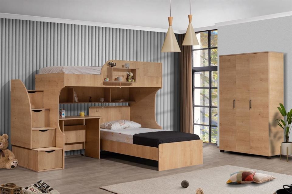 Aura Ranza Karyola Masa 3 Kapaklı Dolap