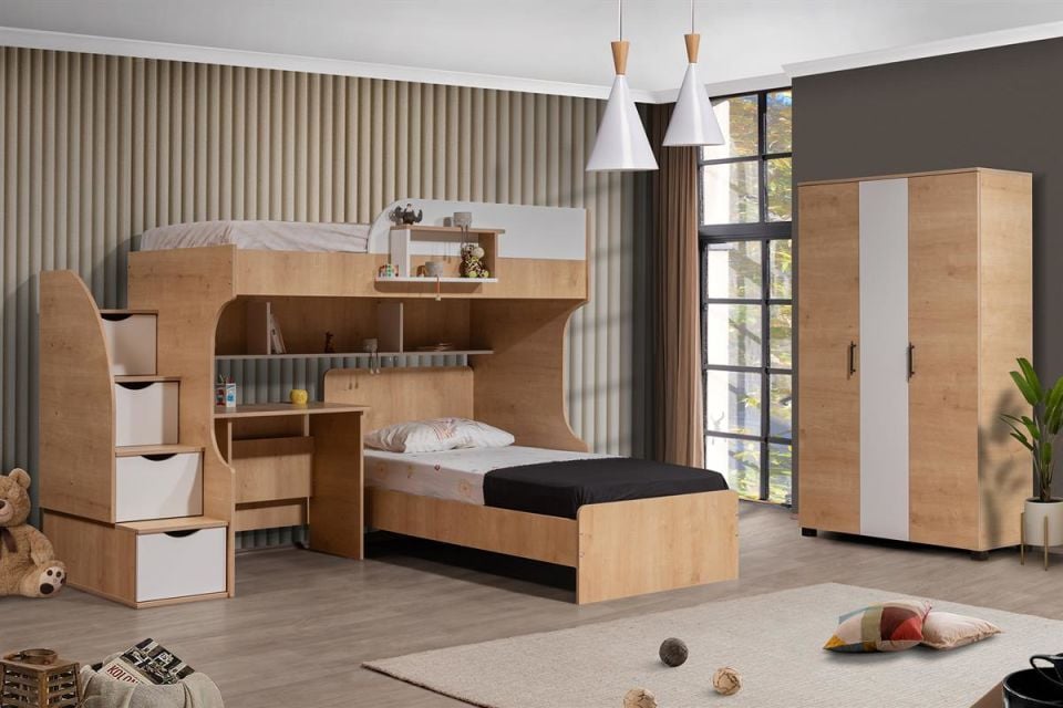 Aura Ranza Karyola Masa 3 Kapaklı Dolap