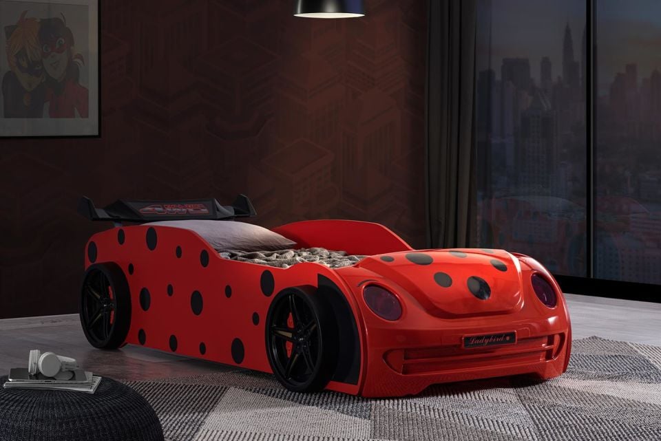 Uğur Böceği Rüzgarlıklı Arabalı Yatak