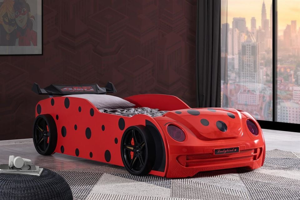 Uğur Böceği Rüzgarlıklı Arabalı Yatak