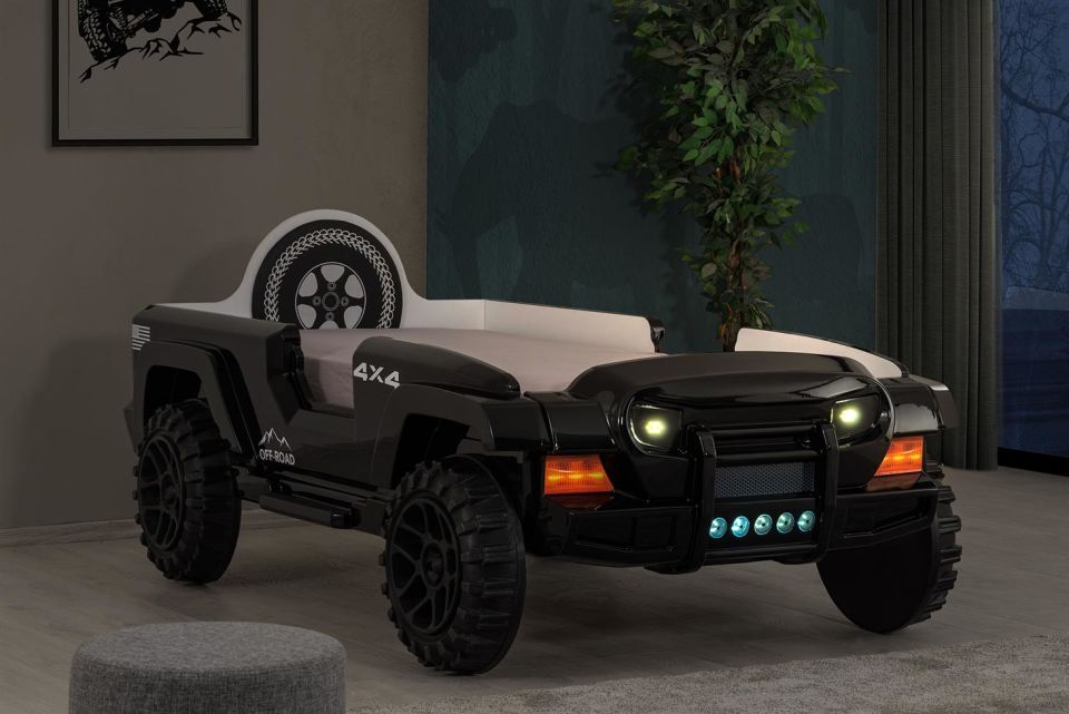 Jeep Superlux Ledli Arabalı Yatak siyah