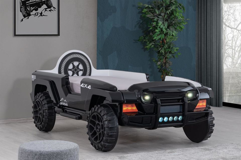 Jeep Superlux Ledli Arabalı Yatak siyah