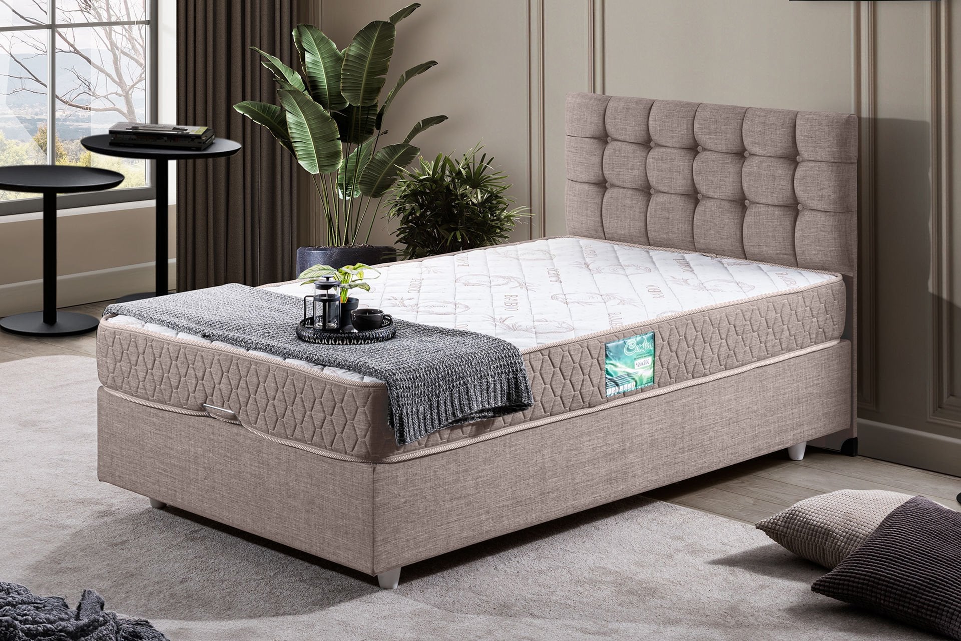 Venedik Baza Başlık Comfort Yatak Seti 100 x 200 - Kahve