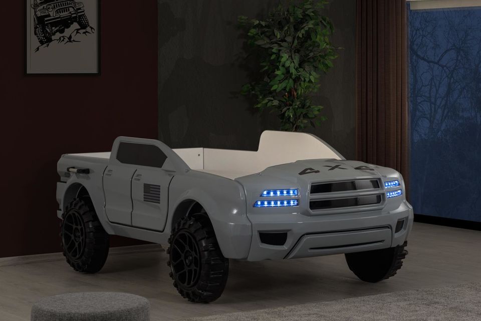 Pickup Ledli Arabalı Yatak Gri