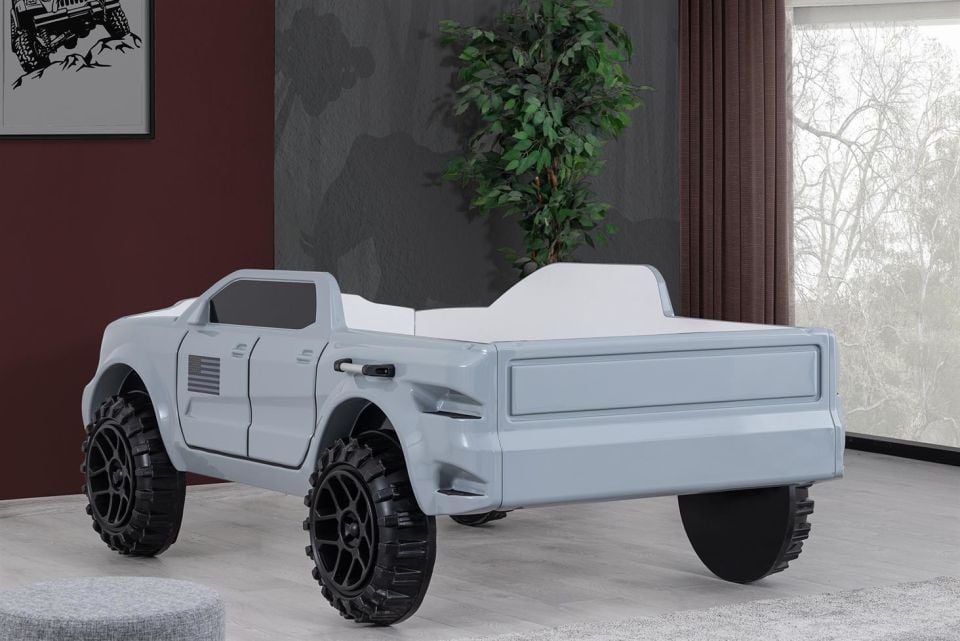 Pickup Ledli Arabalı Yatak Gri