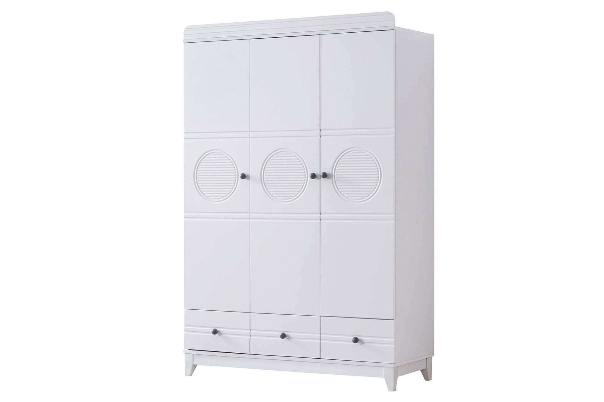 Alvin 3 Kapaklı Dolap - Beyaz