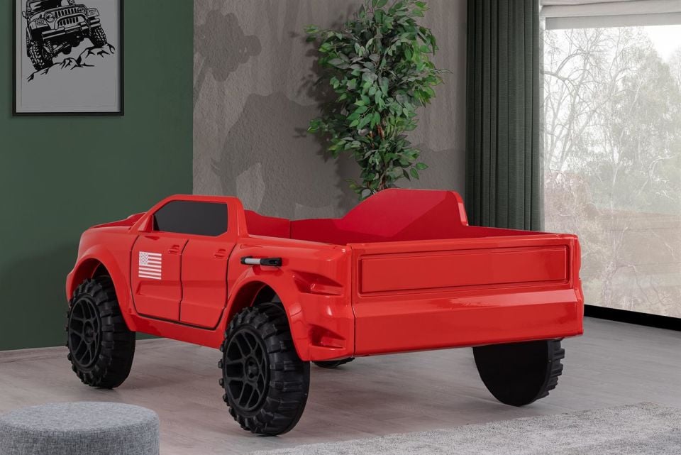 Pickup Ledli Arabalı Yatak Kırmızı