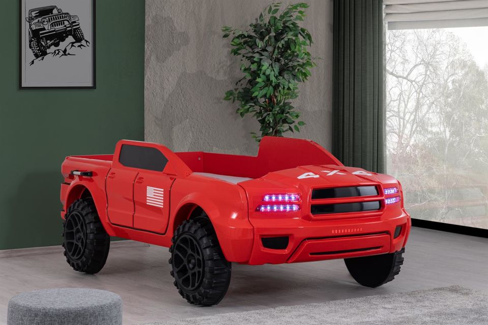 Pickup Ledli Arabalı Yatak Kırmızı
