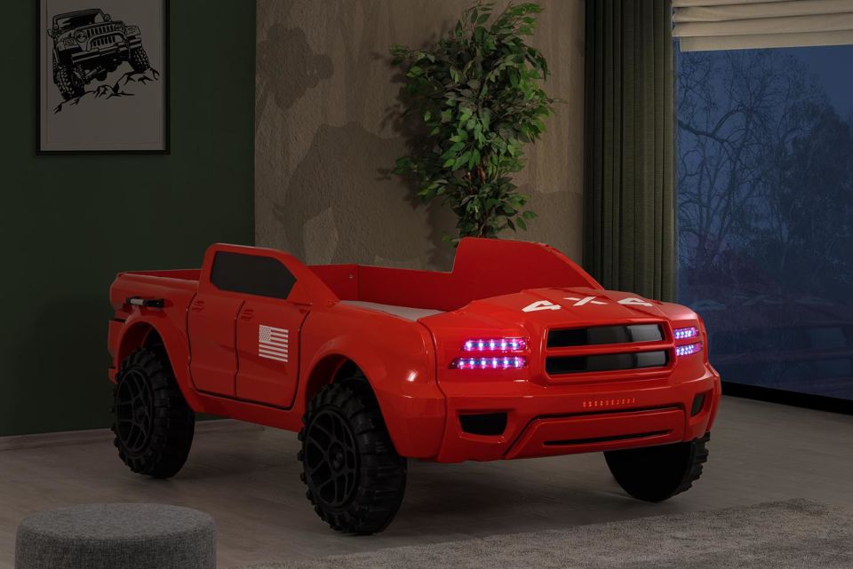 Pickup Ledli Arabalı Yatak Kırmızı