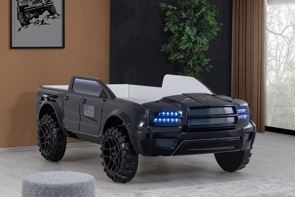 Pickup Ledli Arabalı Yatak siyah