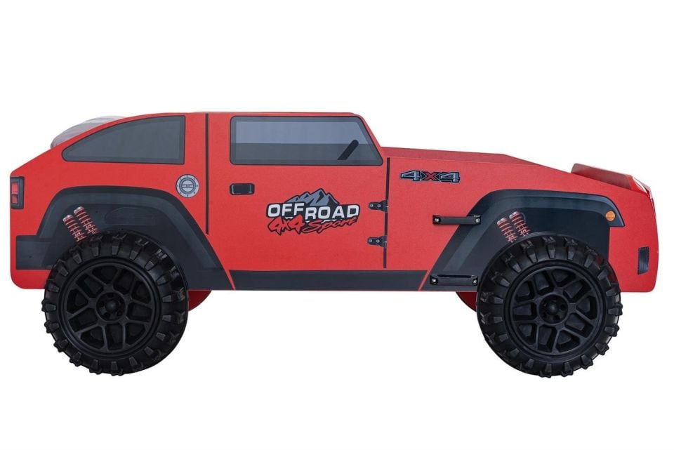 Jeep Arabalı Yatak Kırmızı