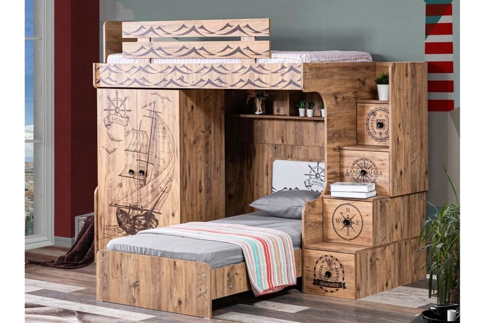 Kaptan Ranza Karyola 2 Kapaklı Dolap