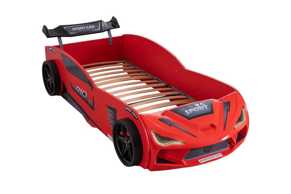 Rio Rüzgarlıklı Arabalı Yatak - Kırmızı