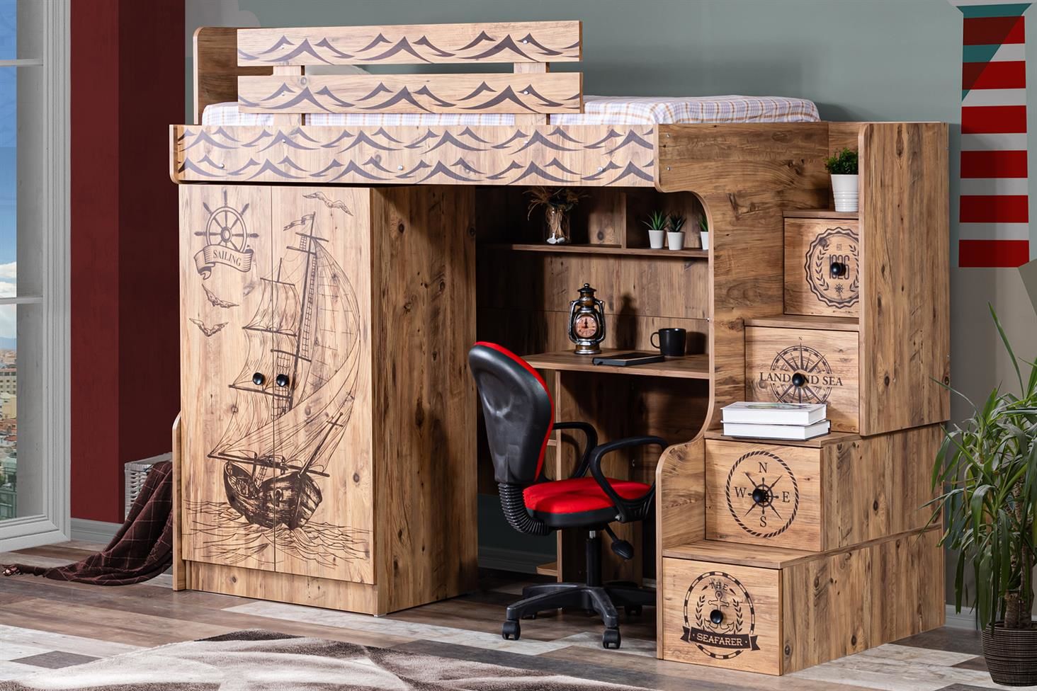 Kaptan Ranza 2 Kapaklı Dolap Masa