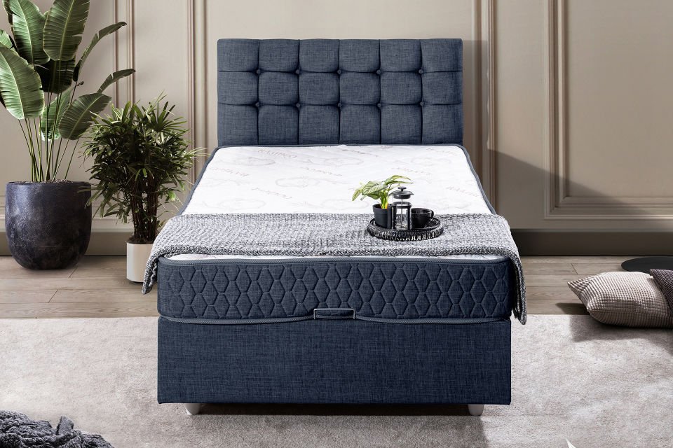 Venedik Baza Başlık Comfort Yatak Seti 100 x 200 - Lacivert