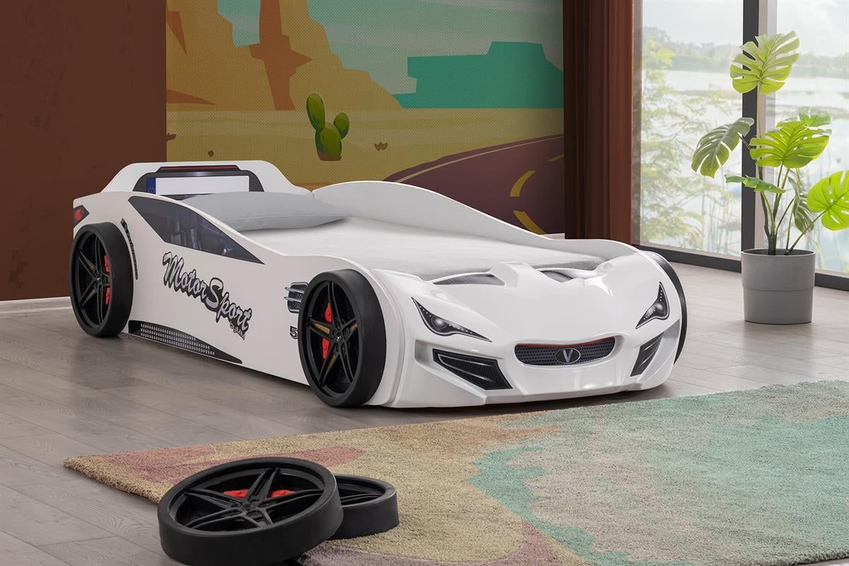 V-Sport Arabalı yatak Beyaz