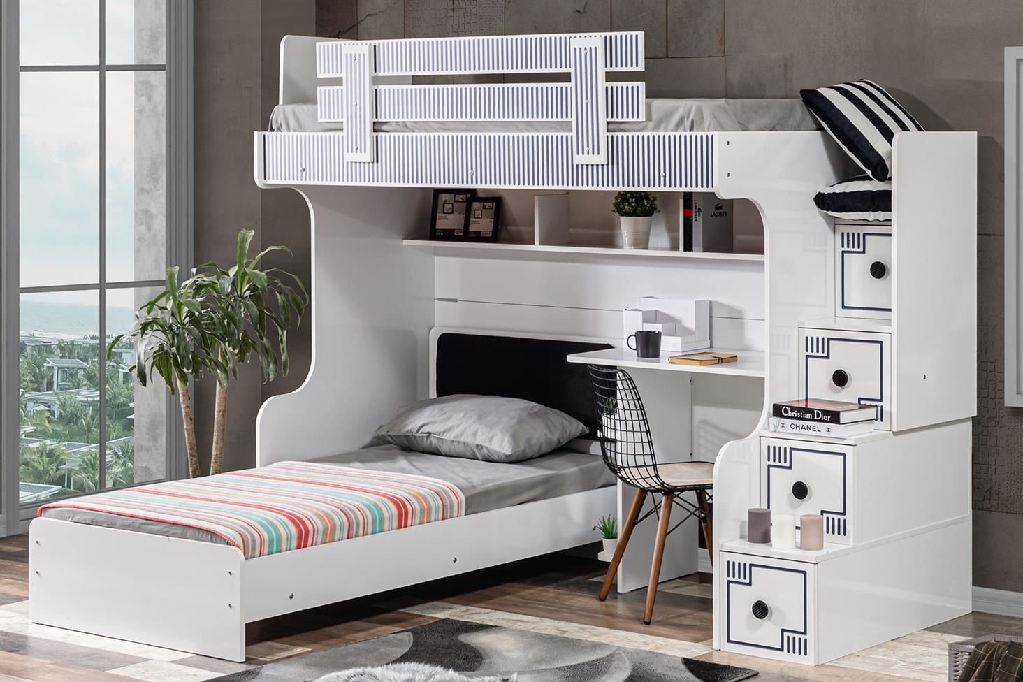 Çizgi Ranza Karyola Masa