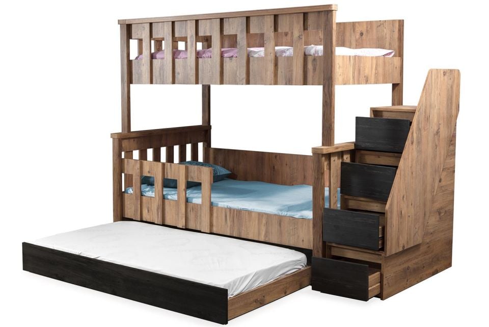 Diva MDF Profil Ayrılabilir Yavrulu Ranza Ceviz