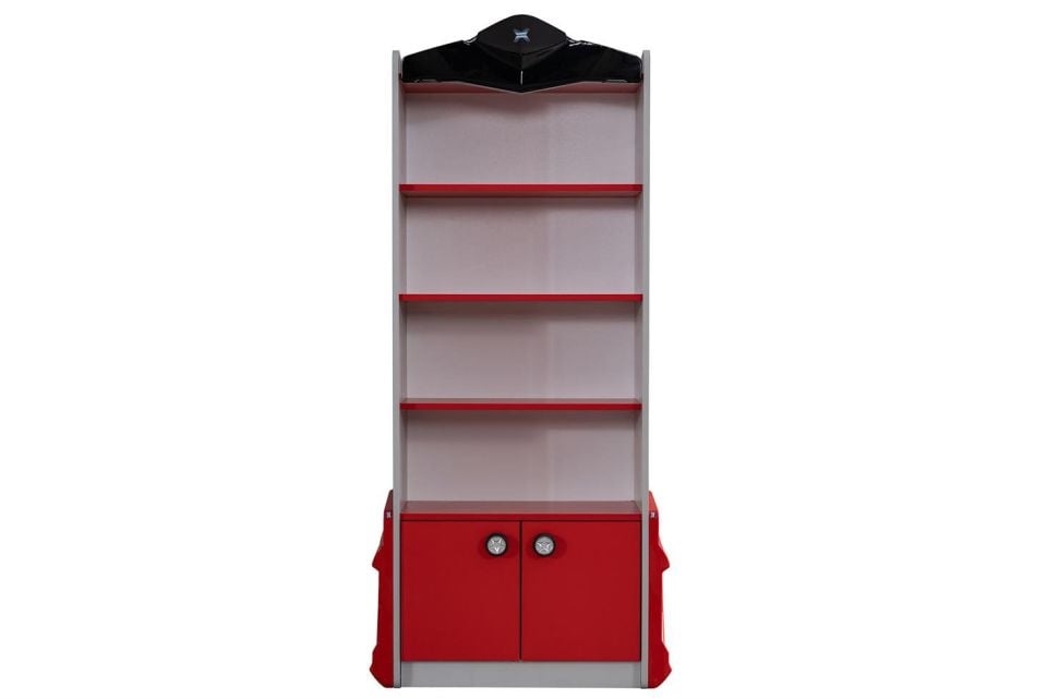 Sports Arabalı Yatak Uyumlu Kitaplık - Kırmızı