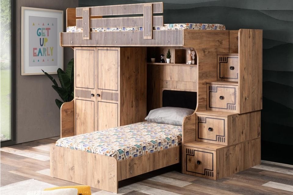 Natural Ranza Karyola 2 Kapaklı Dolap