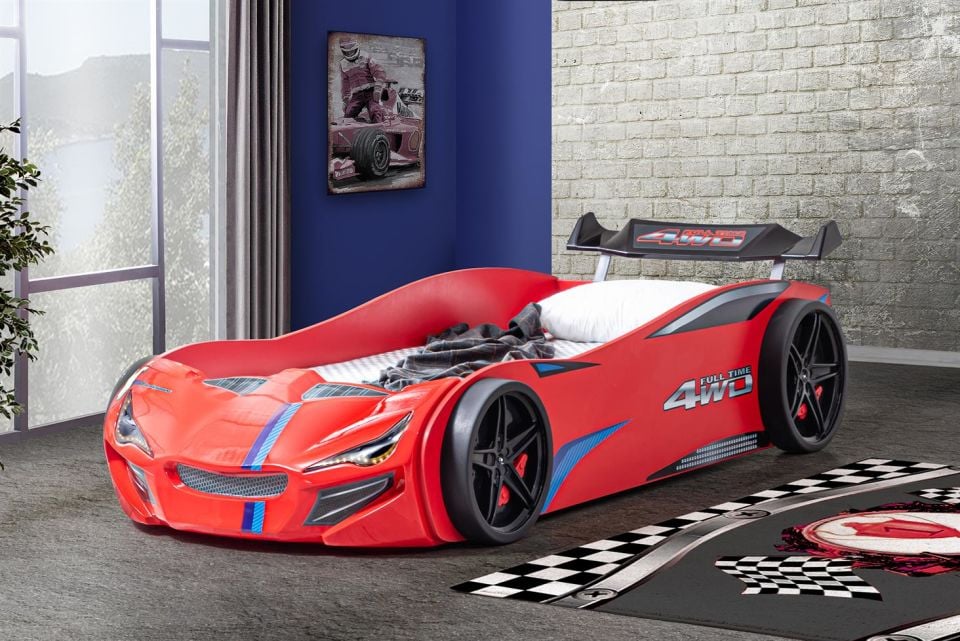 Sports Merso Arabalı Yataklı Çocuk Odası Takımı - Kırmızı