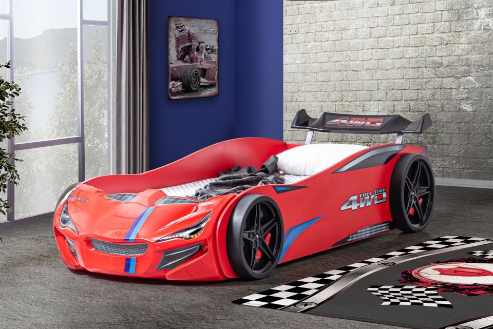 Sports Merso Arabalı Yataklı Çocuk Odası Takımı - Kırmızı