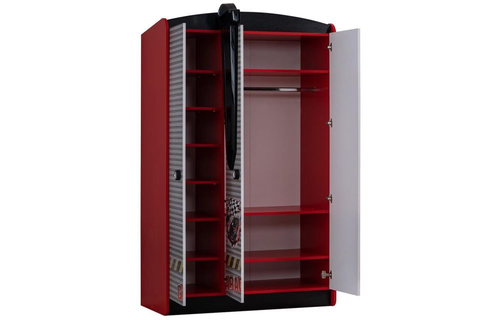 Sports Jaguar Arabalı Yataklı Çocuk Odası Takımı - Kırmızı