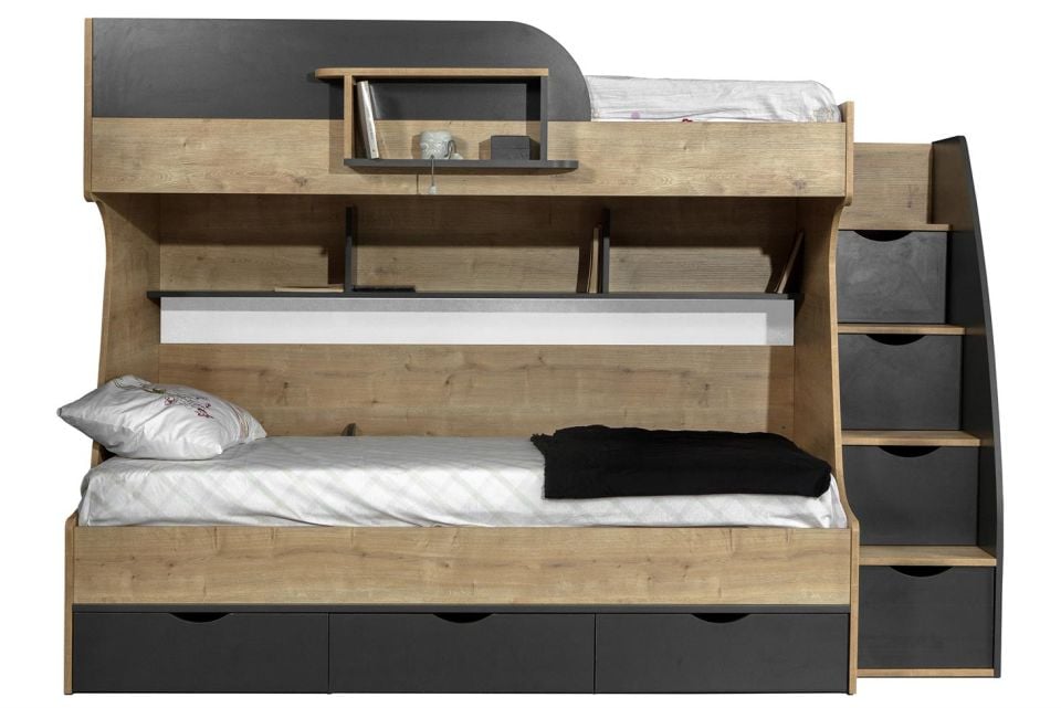 Truva Çekmeceli Merdivenli Ranza