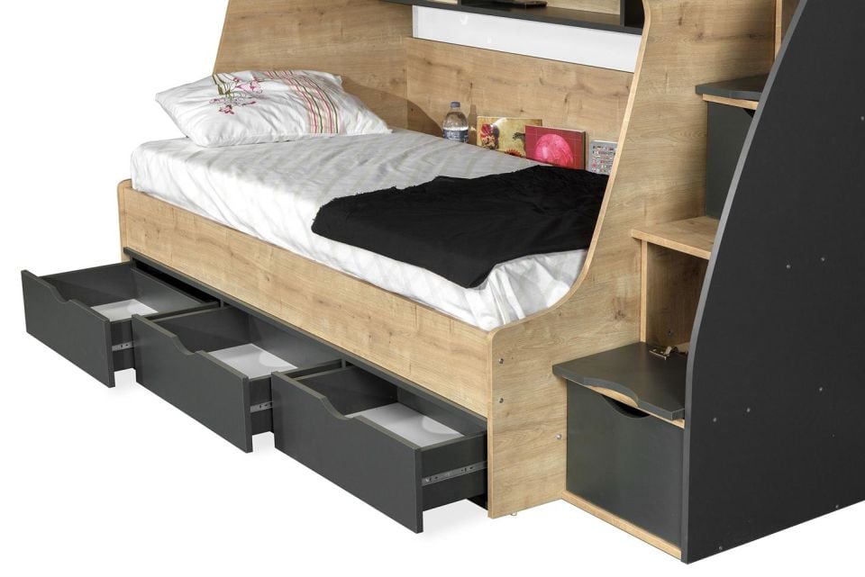 Truva Çekmeceli Merdivenli Ranza