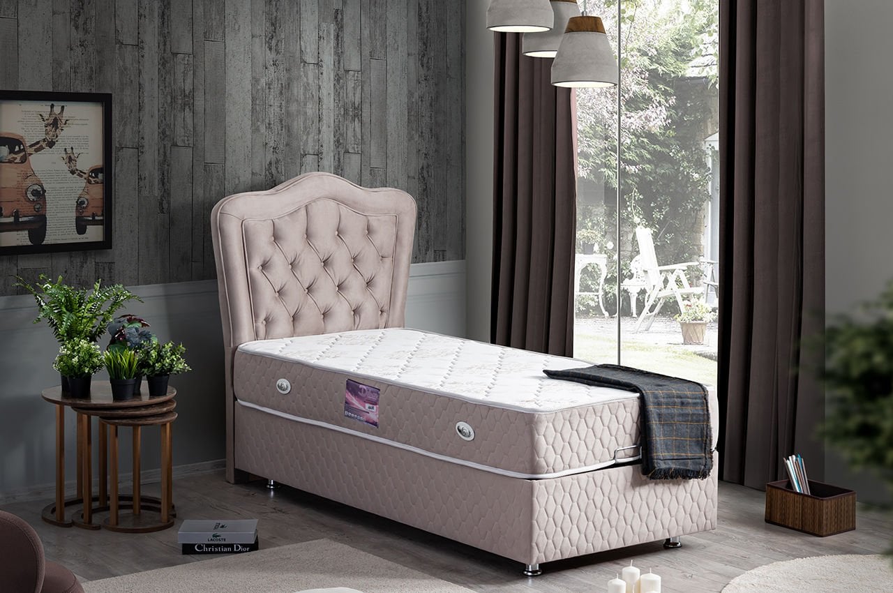 Camelli Baza Başlık Deluxe Yatak Seti 100 x 200 - Gri