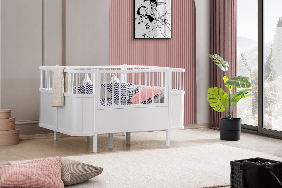 Siesta Büyüyen Beşik 90x130 / Siesta Karyola 90x190 - Beyaz
