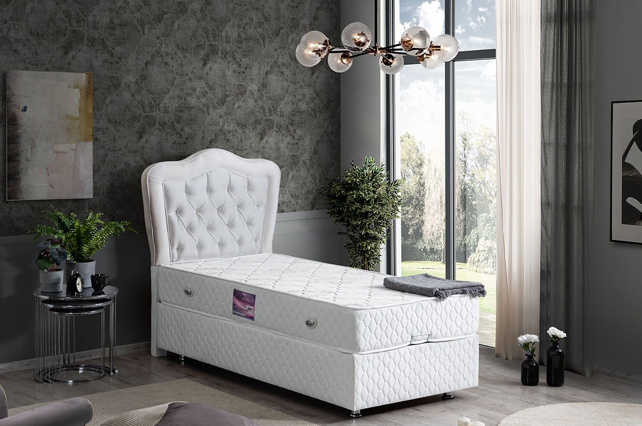 Camelli Baza Başlık Deluxe Yatak Seti 100 x 200 - Beyaz
