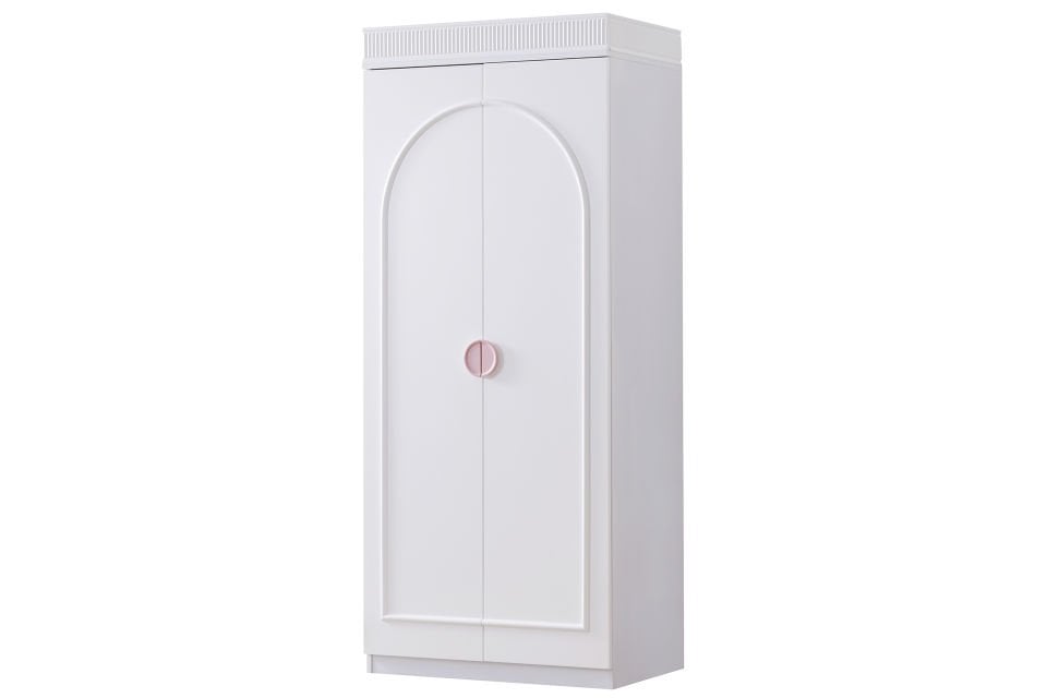 Dolunay 4 Kapaklı Dolap ve Ledli Kitaplık - Pembe