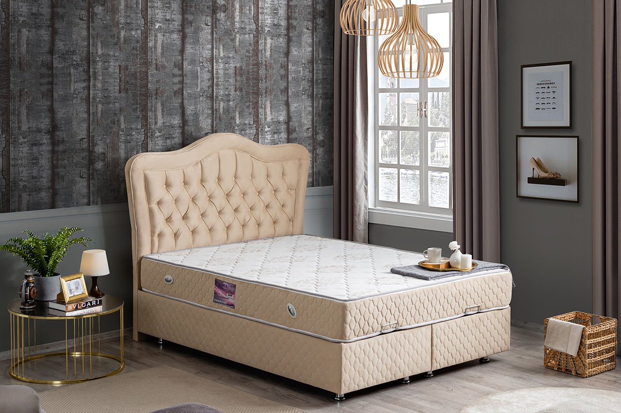 Camelli Baza Başlık Deluxe Yatak Seti 160 x 200 - Bej