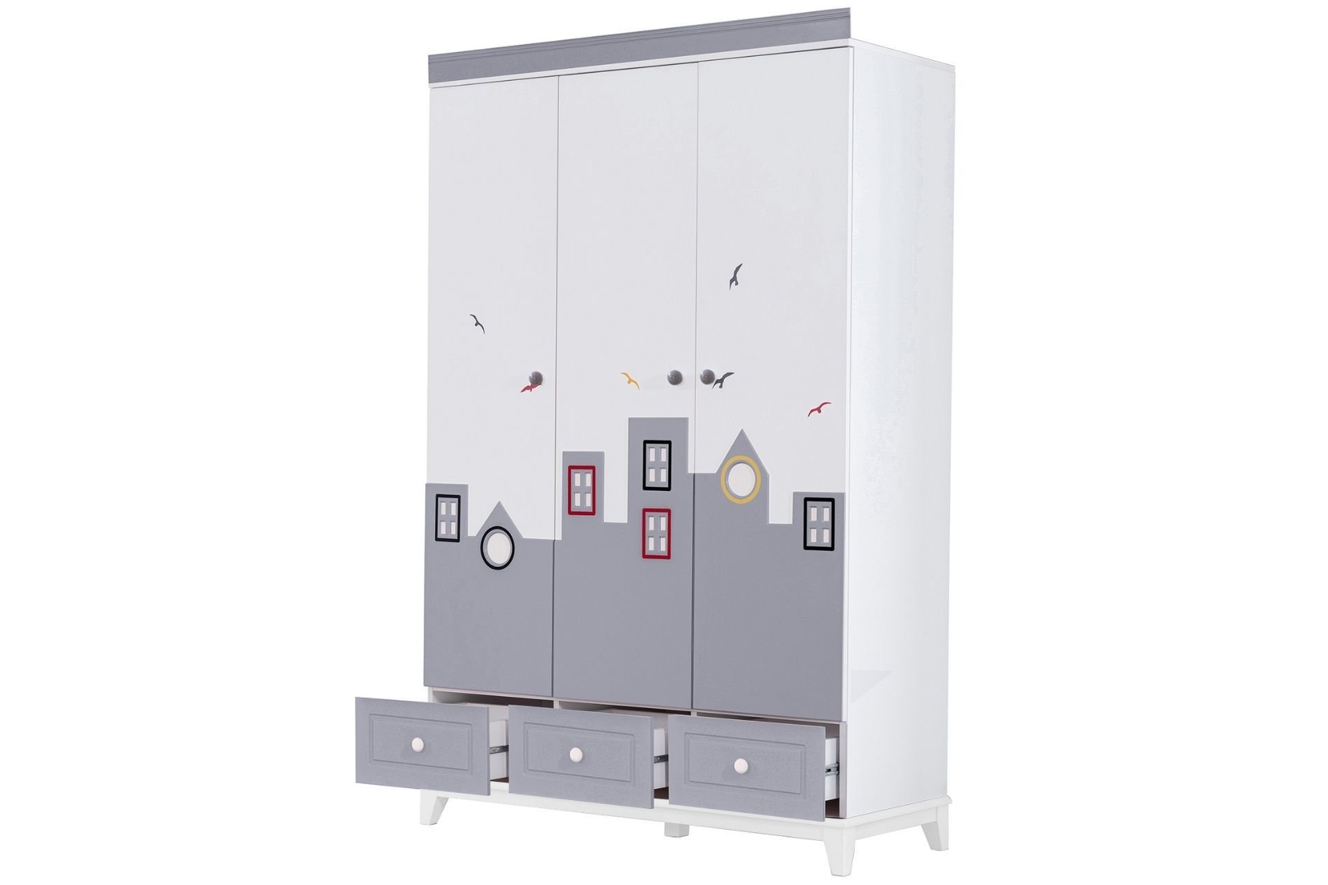 City 3 Kapaklı Dolap - Gri