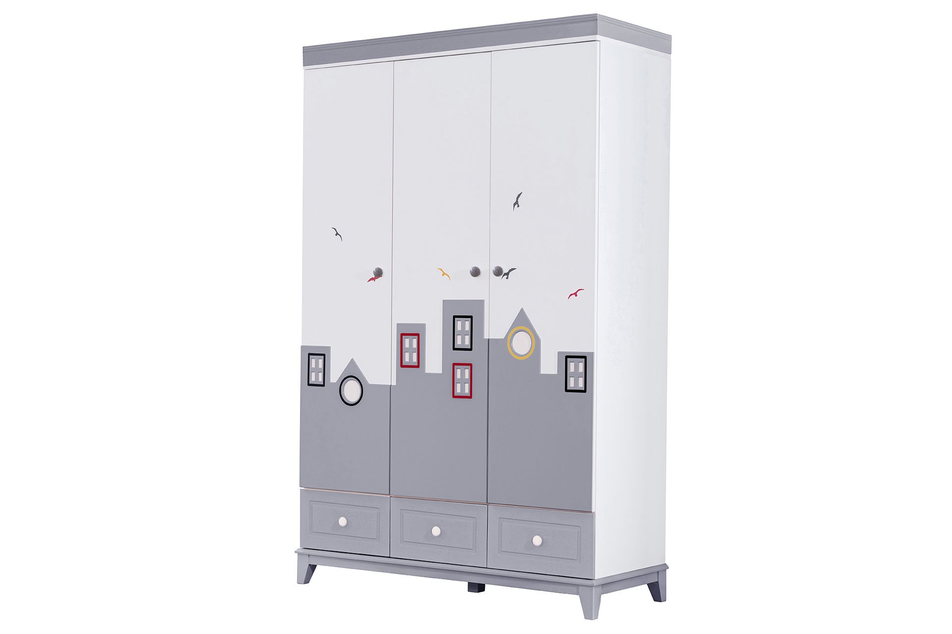 City 3 Kapaklı Dolap - Gri