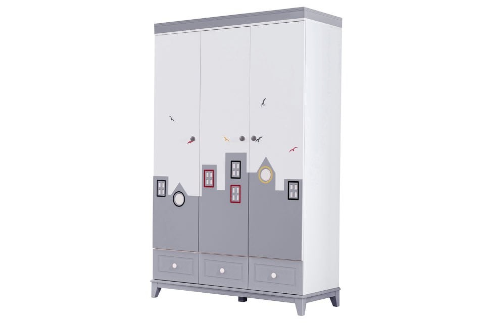 City 3 Kapaklı Dolap - Gri