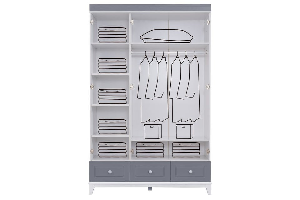 City 3 Kapaklı Dolap - Gri