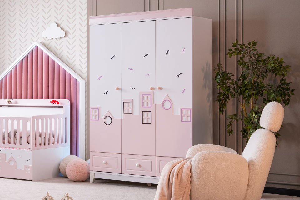 City Yavrulu Montessori Çocuk Odası Takımı - Pembe