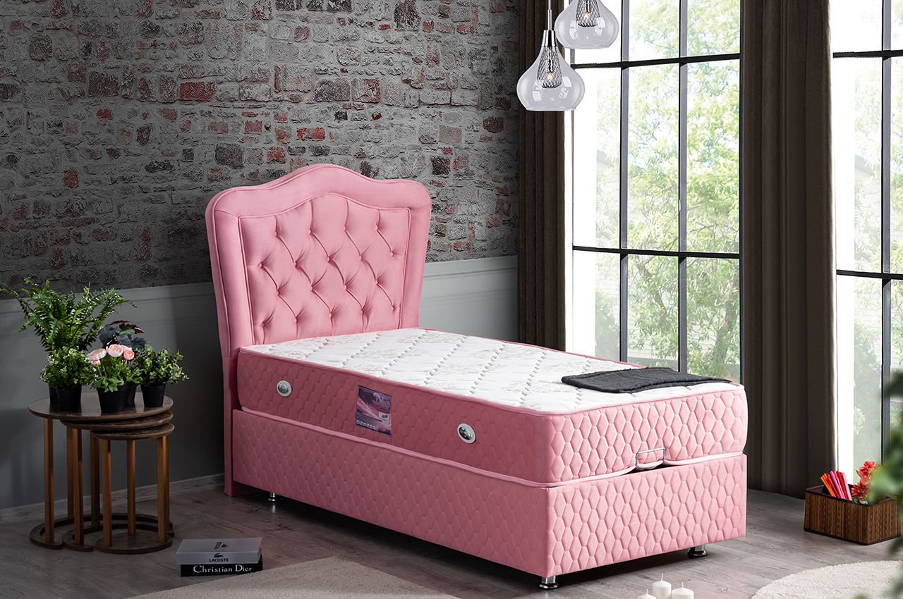 Camelli Baza Başlık Deluxe Yatak Seti 120 x 200 - Pembe
